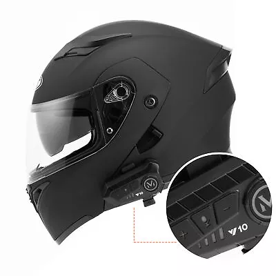 New Bluetooth Full Face Dual Visor Flip Up Moto Helmet Modular Motorcycle Helmet • $90.99