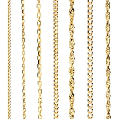 24K Gold And Silver Chain Necklace | Various Styles To Choose | Various Lengths • £37.99