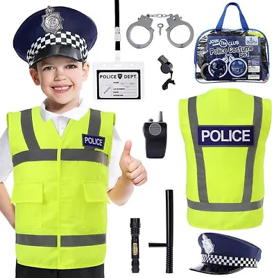 Toys Kids Police Costume Police Officer Dress Up Outfit Ideal Fancy Dress Role • £20.97