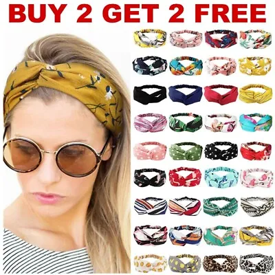 Boho Floral Twist Knot Headband Elastic Wrap Turban Hair Band Hairband Sports • $6.99