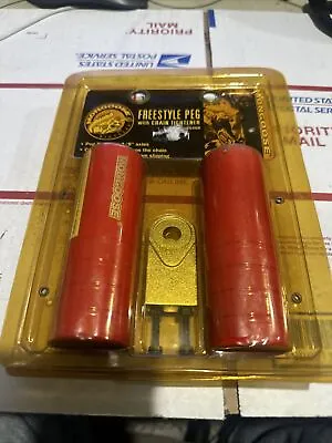 Mongoose Bmx Original Bicycle Pegs  Freestyle 45468 & Chain Tensioner Red • $60