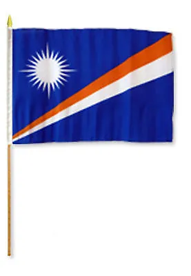 12x18 12 X18  Wholesale Lot Of 12 (Dozen) Marshall Islands Stick Flag Wood Staff • $29.88