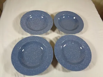 Mikasa Ultrastone Country Blue Rimmed Soup Bowls 9 1/4”  Japan Set Of 4 ~ MINT • $38