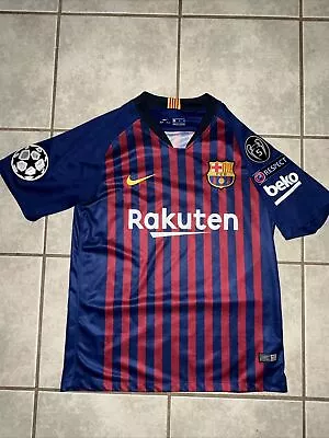 Leo Messi 2018 FC Barcelona Nike Jersey Medium UEFA Champions League EUC • $25