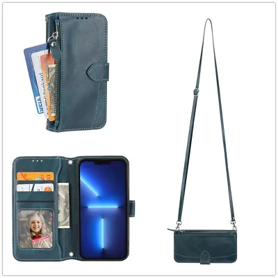 For Various Phone +Crossbody Zipper Leather Wallet Flip Holder Case Cover Women • £7.15