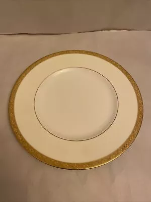 Antique MINTON TIFFANY & CO 10.5” Gold And White English Bone Dinner Plates • $50