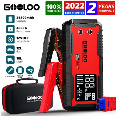 View Details ♋4000A Car Jump Starter Power Bank Battery Charger 12V Booster Portable GOOLOO  • 129.99£