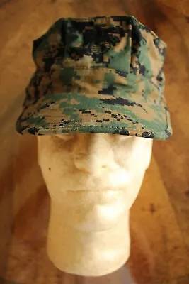 Usmc Usn Fleet Marine Corps Woodland Marpat Camo 8 Point Cover Hat Cap Sz. 7 1/2 • $24.95