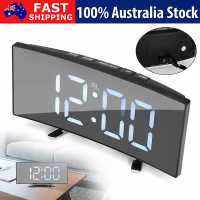 Bedside Table LED Digital Alarm Clock Snooze Time Temperature Display USB Port • $17.95