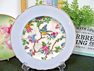 Royal Staffordshire Plate Bluebird Pink Rose Chintz Plate England • $29.95