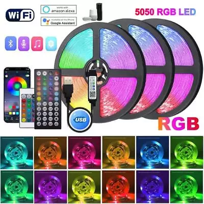 5050 RGB Strip LED Tape Bluetooth Lights Kitchen Remote Control Changing Colour • $7.71