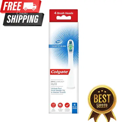 Omron Toothbrush Heads 4x Genuine Colgate Deep Clean White Pack ProClinical 360 • £45.50