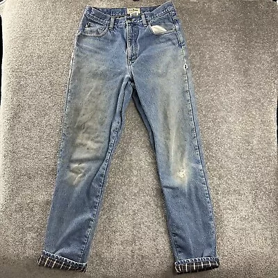 Vintage L.L. Bean Flannel Lined Denim Jeans Mens 31x34 Blue Distressed Worn Fade • $14.93