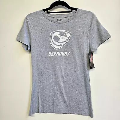 Canterbury Grey USA Rugby T-Shirt Size M NWT Women's Short Sleeve Crew Neck • £28.95