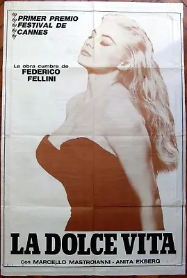 LA DOLCE VITA 1SH Movie POSTER ARGENTINA Anita EKBERG Different ART • $79.99