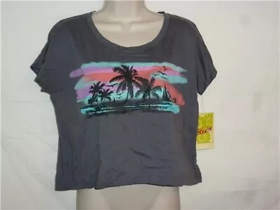 NWT Hobie Swimwear Top Slate Gray With Sunset Scene Size Medium MSRP $38.00 • $9.95