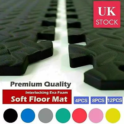 NEW Large Gym Flooring Interlocking Floor Mats EVA Soft Foam Mat Yoga Tiles 60cm • £2.92