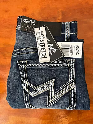 True Luck Men`s Jeans Straight Medium Wash S 30x30 NWT $60 Embroidered Bootcut • $37.99