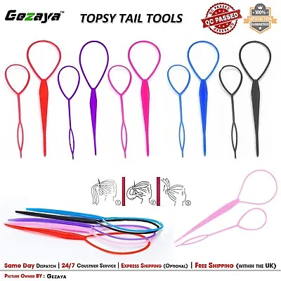 Hair Topsy Tail Magic Braid Ponytail Maker Clip Tool Styling UK Band Accessory • £2.10