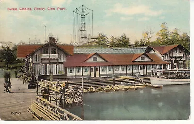 Moosic Pa Pennsylvania - Rocky Glen Park Swiss Chalet #2 -  Postcard - Ca 1914 • $14.95