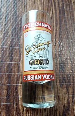 Stolichnyna Russian Vodka Weighted Shot Glass Minty Imported RUSSIA • $15