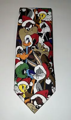 VINTAGE 1997 ~ LOONEY TUNES Characters ~ Christmas Tie ~ 57  L  X 4  W ~ MINT • $6