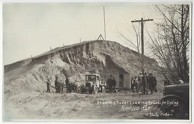 1927 Minot ND - RPPC Steam Shovel & Truck At Work - Old North Dakota Postcard • $12.99