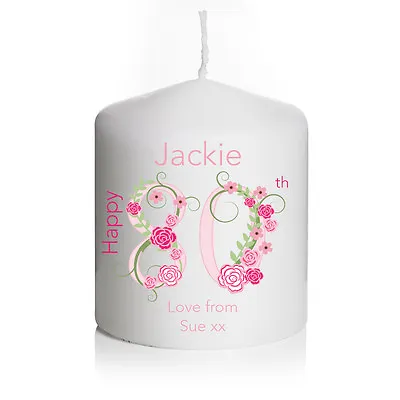  Personalised Birthday Candle Gift Keepsake 80th 70th 60th 50th 40th Any Age SML • £8.99