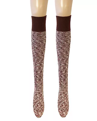 Wrapables Women's Warm Knitted Vintage Knee High Boot Socks Burgundy • $10.95