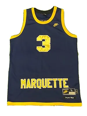 VTG Nike Team Sports Marquette Dwyane Wade Basketball Jersey Size Large • $150