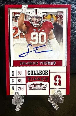 2017 Contenders Draft SOLOMON THOMAS Auto Rookie Ticket College RC🔥49ers  Jets • $10