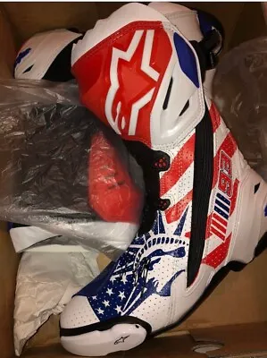 Signed Alpinestar Limited Edition Marc Marquez 'Republik' Supertech R Boot  • $1000