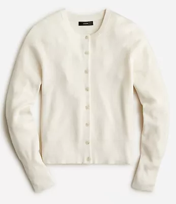 J.Crew Sz Small New Ribbed Jackie Cardigan Sweater NWT In Mountain White • $95