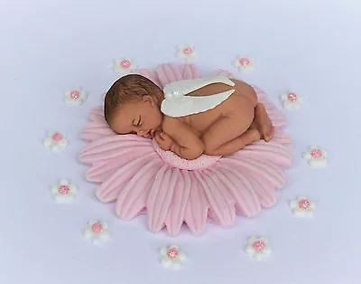 Edible Baby Girl And Flower 1st Birthday Cake Decoration Topper • £11.95