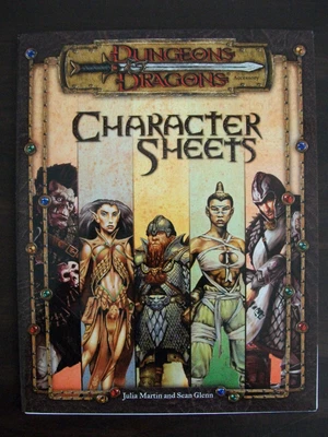 $25 • Buy Dungeons And Dragons Character Sheets Julia Martin & Sean Glenn (2000)
