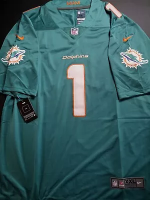 Miami Dolphins Tua Tagovailoa #1 Green Stitched Football Jersey Men’s Size L NWT • $30