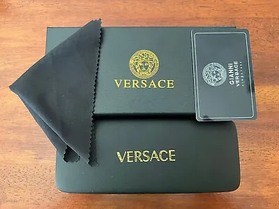Brand NEW VERSACE EYEGLASSES SUNGLASSES BLACK HARD Case. DOCUMENTS GIFT BOX. • $15.99