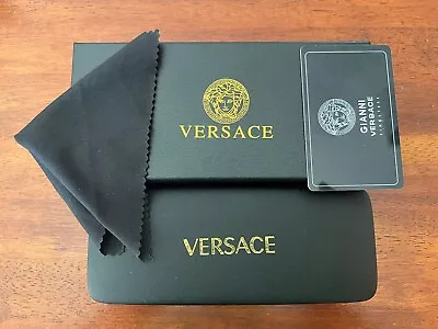 NEW VERSACE EYEGLASSES SUNGLASSES BLACK HARD Case. DOCUMENTS GIFT BOX. • $16.99