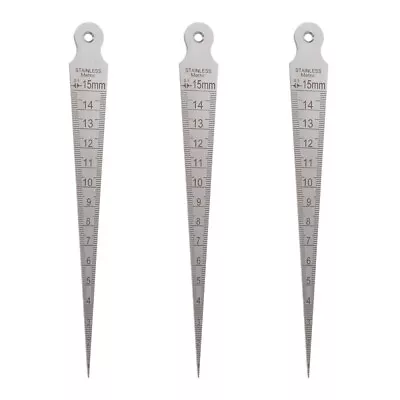  3 Pack 15mm Taper Gage Metal Ruler For Cutting Gauge Stainless Steel • £14.99