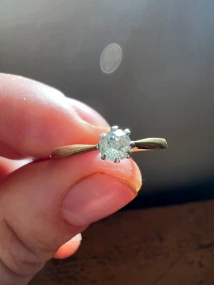 £185 • Buy Antique 1930/40s Old Cut Diamond Solitaire 0.25 Carat  18ct Gold Ring Size L 1/2