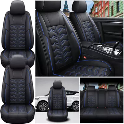 Luxury Leather Front &Rear Car Seat Covers 5-Seats Cushion Full Set Universal • $69.99