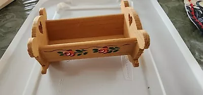 Vintage Handmade Finished Wooden Baby Cradle Dollhouse Miniatures Made In Italy • $3