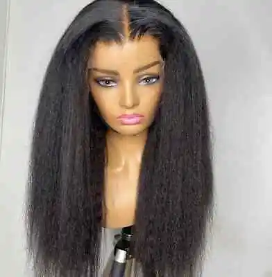 Kinky Straight Wig Lace Front Human Hair Wigs Brazilian Yaki Straight Human Hair • $269.88