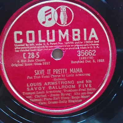 $9.99 • Buy 78 Rpm Columbia 35662, Louis Armstrong, Jazz Great,  E!