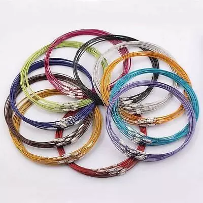 5 Or 10 X 25cm MEMORY WIRE BRACELET / BANGLE & CLASP READY MADE COLOUR CHOICE • £2.99