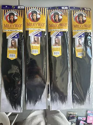 100% Human Hair Milky Way Yaky Weave Milky Way 14” #1 Jet Black (pack Of 4) Deal • $62