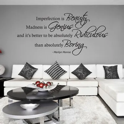 Imperfection Is Beauty Madness Is Genius... - Marilyn Monroe Wall Quote Wal... • £13.99