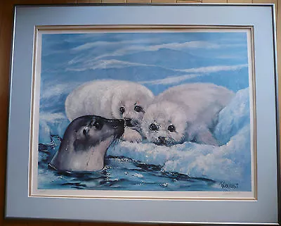Violet Parkhurst Listed California A/p Baby Seals Impressionism Print Signed  • $358