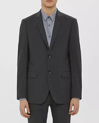 NWT Theory Men’s XYLO Charcoal Uomo SlimFit Suit Jacket In Wool  Size 44R $495 • $128