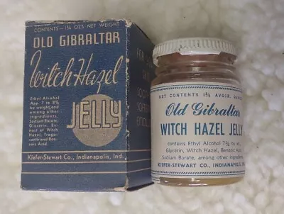 Old Gibraltar Witch Hazel Jelly Vintage Jar With Original Box IndianapolisInd. • $12.99